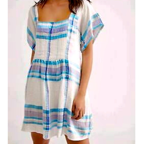 🌺🎉HP🎉🌺 NWT Free People Barcelona Shimmer Plaid Mini Dress - Picture 2 of 16